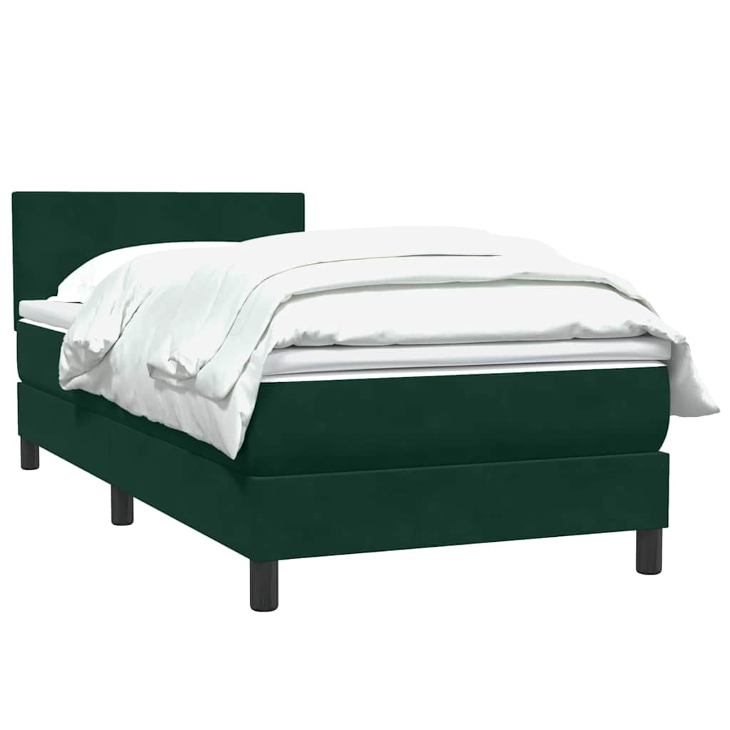 Sommier à lattes de lit et matelas vert foncé 80x220 cm velours - XIOS