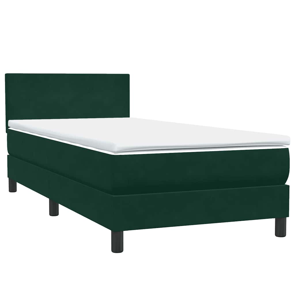 Sommier à lattes de lit et matelas vert foncé 80x220 cm velours - XIOS