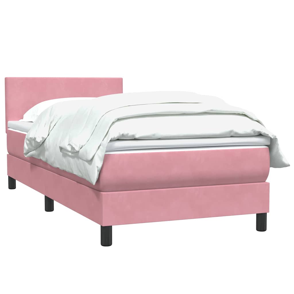Sommier à lattes de lit avec matelas rose 90x220 cm velours - XIOS