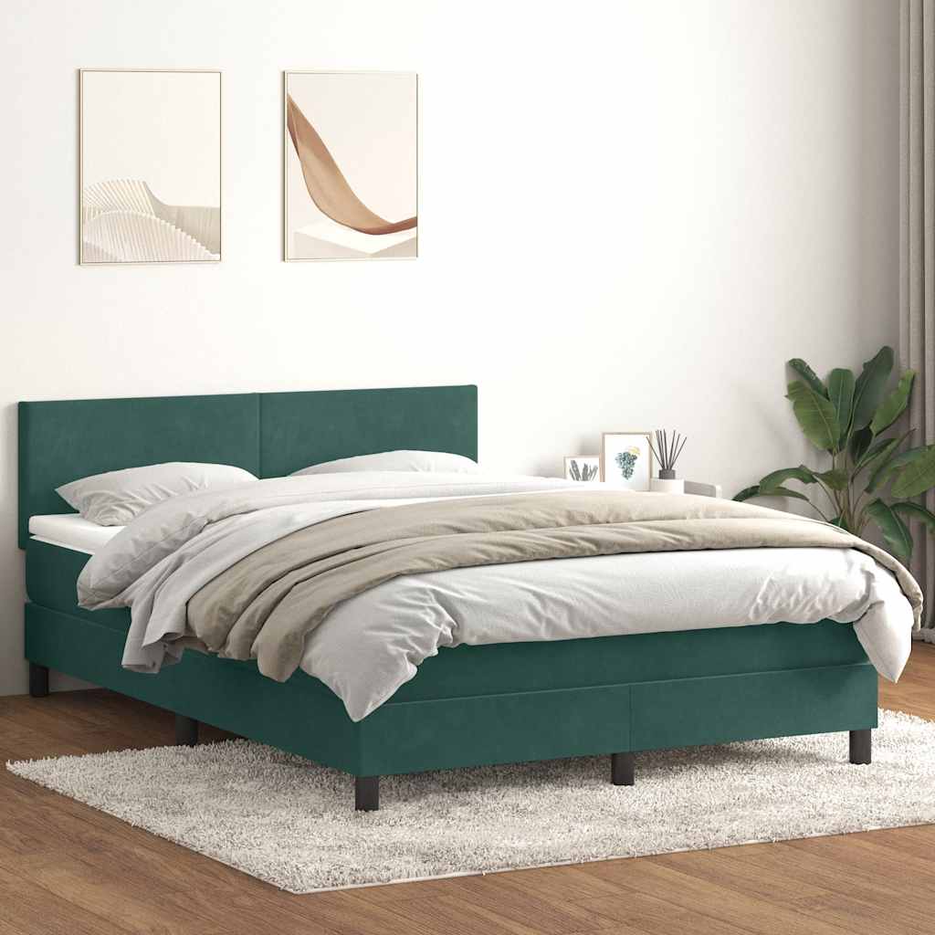 Sommier à lattes de lit et matelas vert foncé 160x220cm velours - XIOS