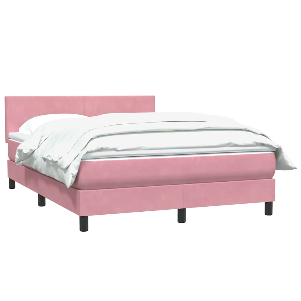 Sommier à lattes de lit avec matelas rose 160x220 cm velours - XIOS