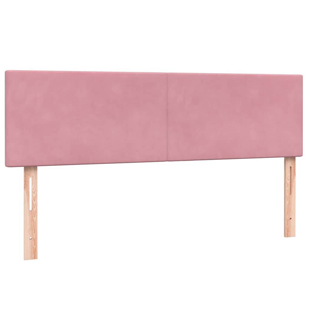 Sommier à lattes de lit avec matelas rose 160x220 cm velours - XIOS