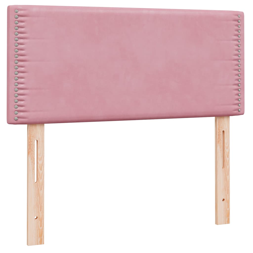 Sommier à lattes de lit avec matelas rose 100x210 cm velours - XIOS