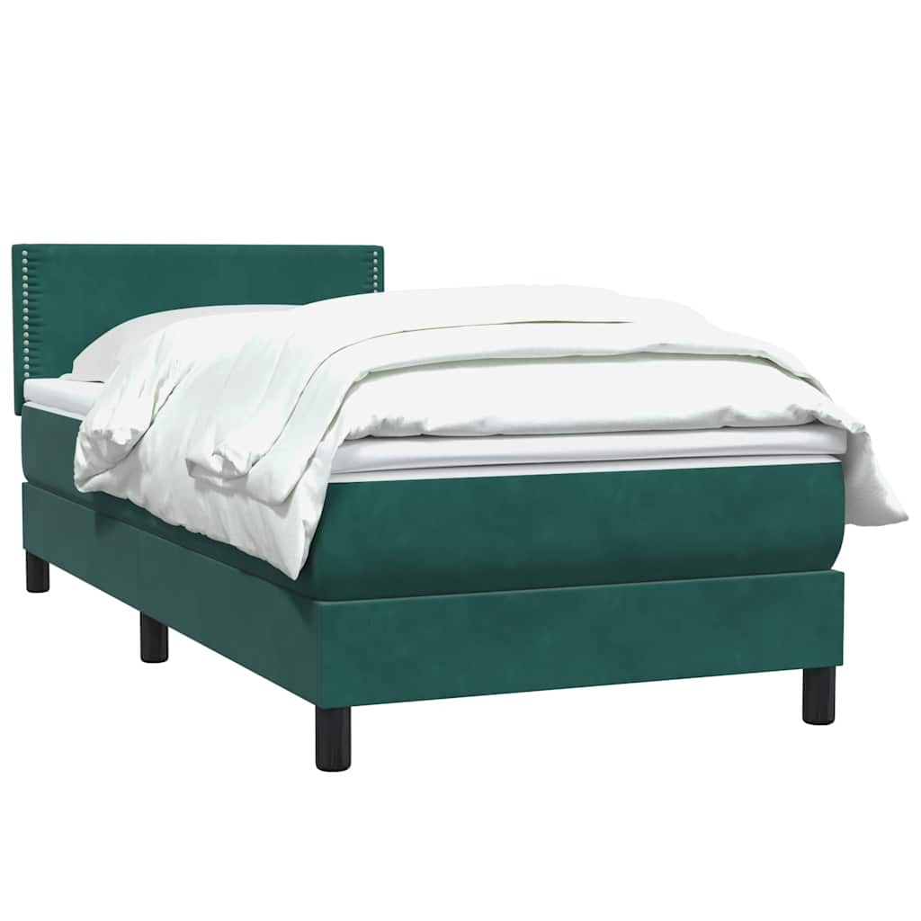 Sommier à lattes de lit et matelas vert foncé 80x220 cm velours - XIOS