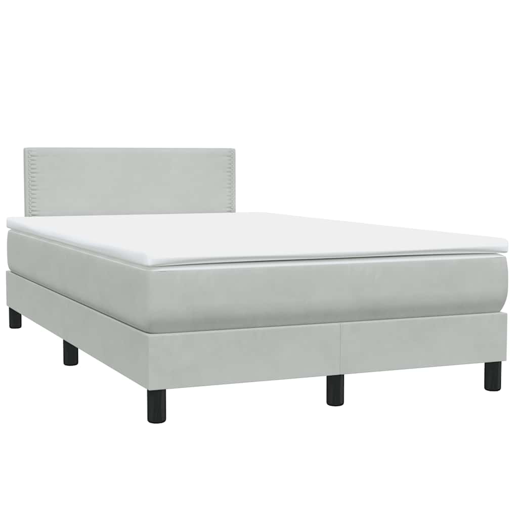 Sommier à lattes de lit et matelas gris clair 120x220cm velours - XIOS