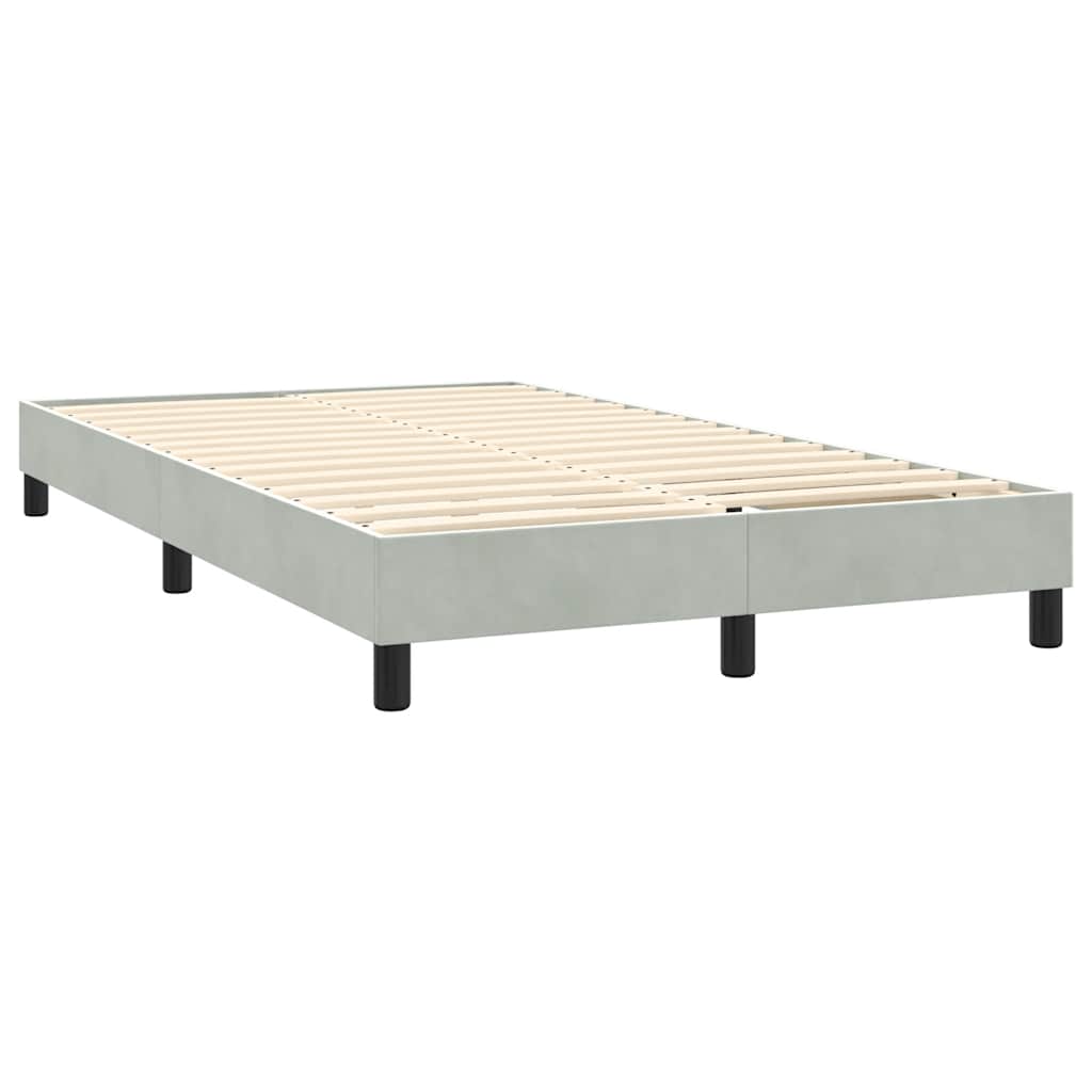 Sommier à lattes de lit et matelas gris clair 120x220cm velours - XIOS