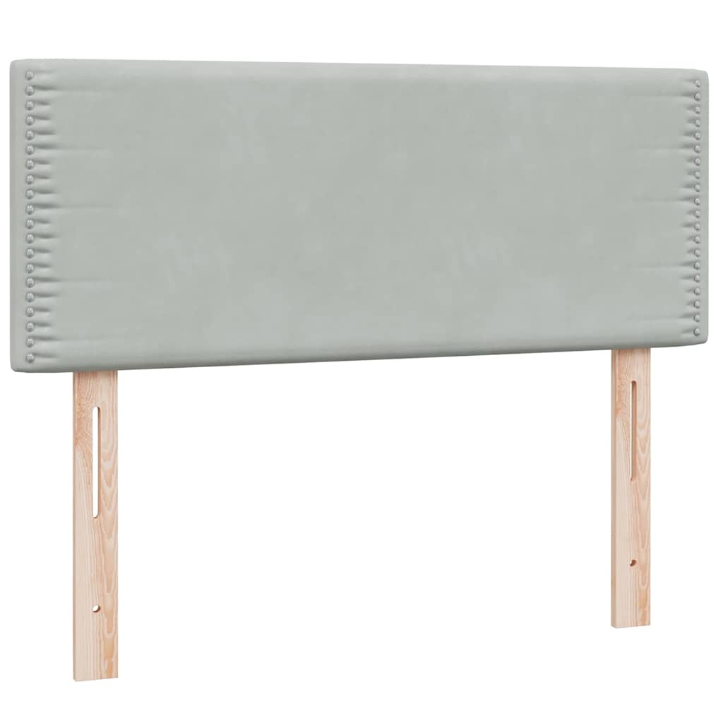 Sommier à lattes de lit et matelas gris clair 120x220cm velours - XIOS