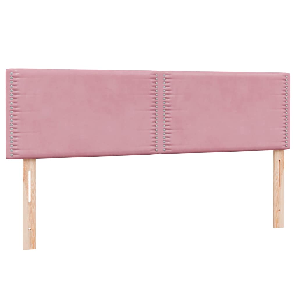 Sommier à lattes de lit avec matelas rose 160x220 cm velours - XIOS