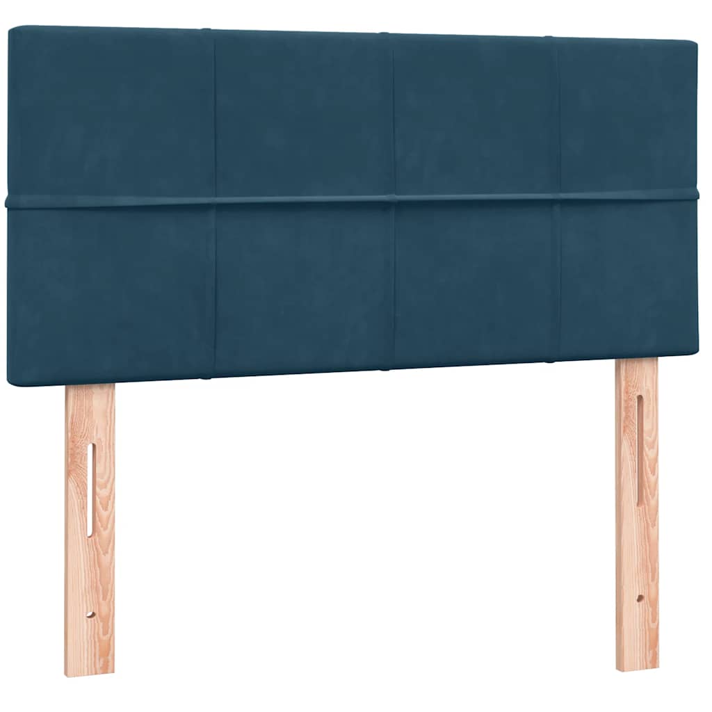 Sommier à lattes de lit et matelas bleu foncé 80x210 cm velours - XIOS