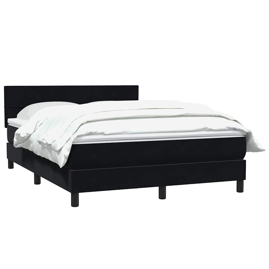 Sommier à lattes de lit avec matelas noir 160x210 cm velours - XIOS