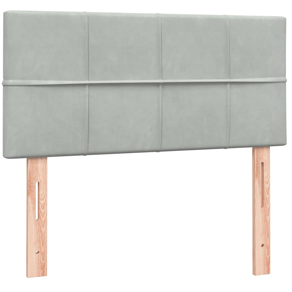 Sommier à lattes de lit et matelas gris clair 80x220 cm velours - XIOS