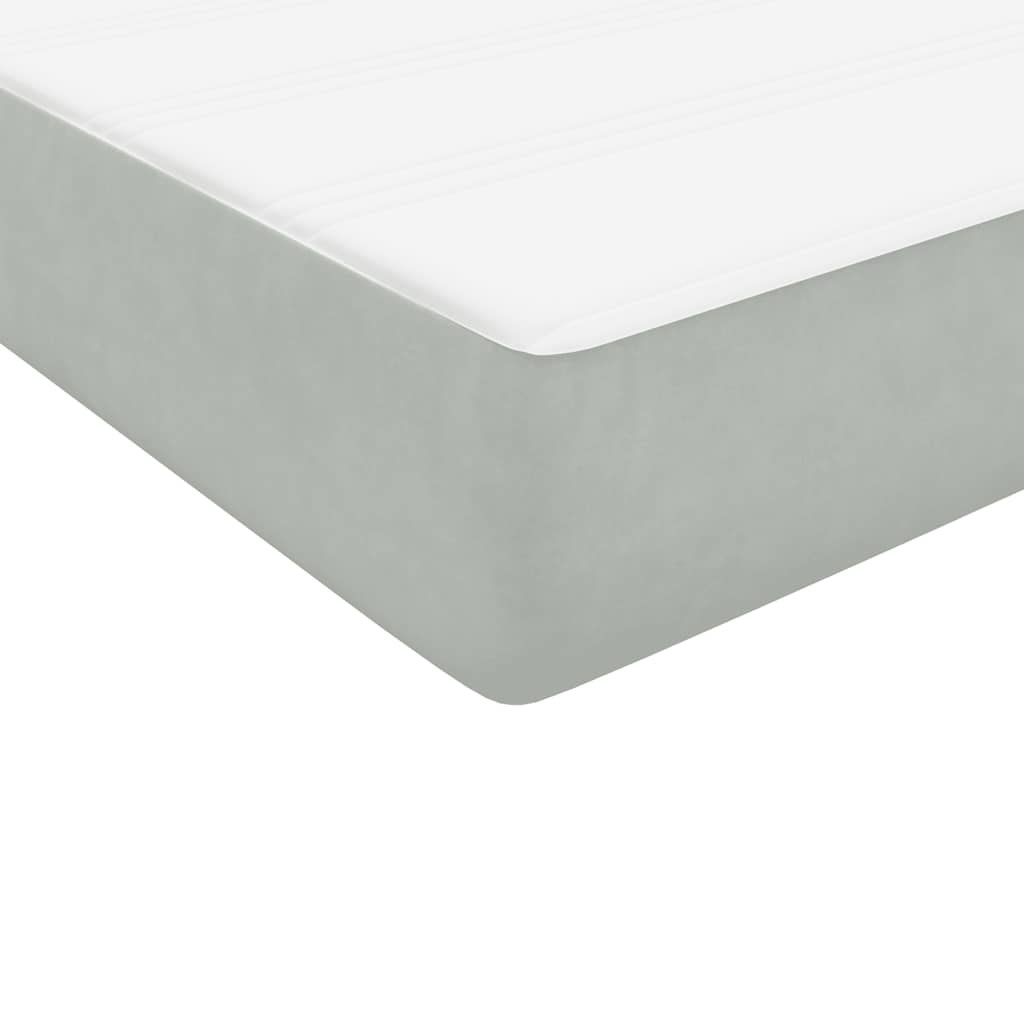 Sommier à lattes de lit et matelas gris clair 80x220 cm velours - XIOS