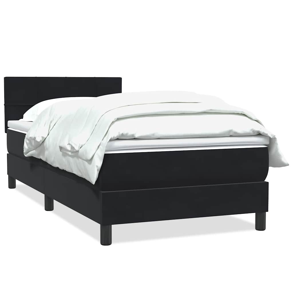 Sommier à lattes de lit avec matelas noir 80x220 cm velours - XIOS