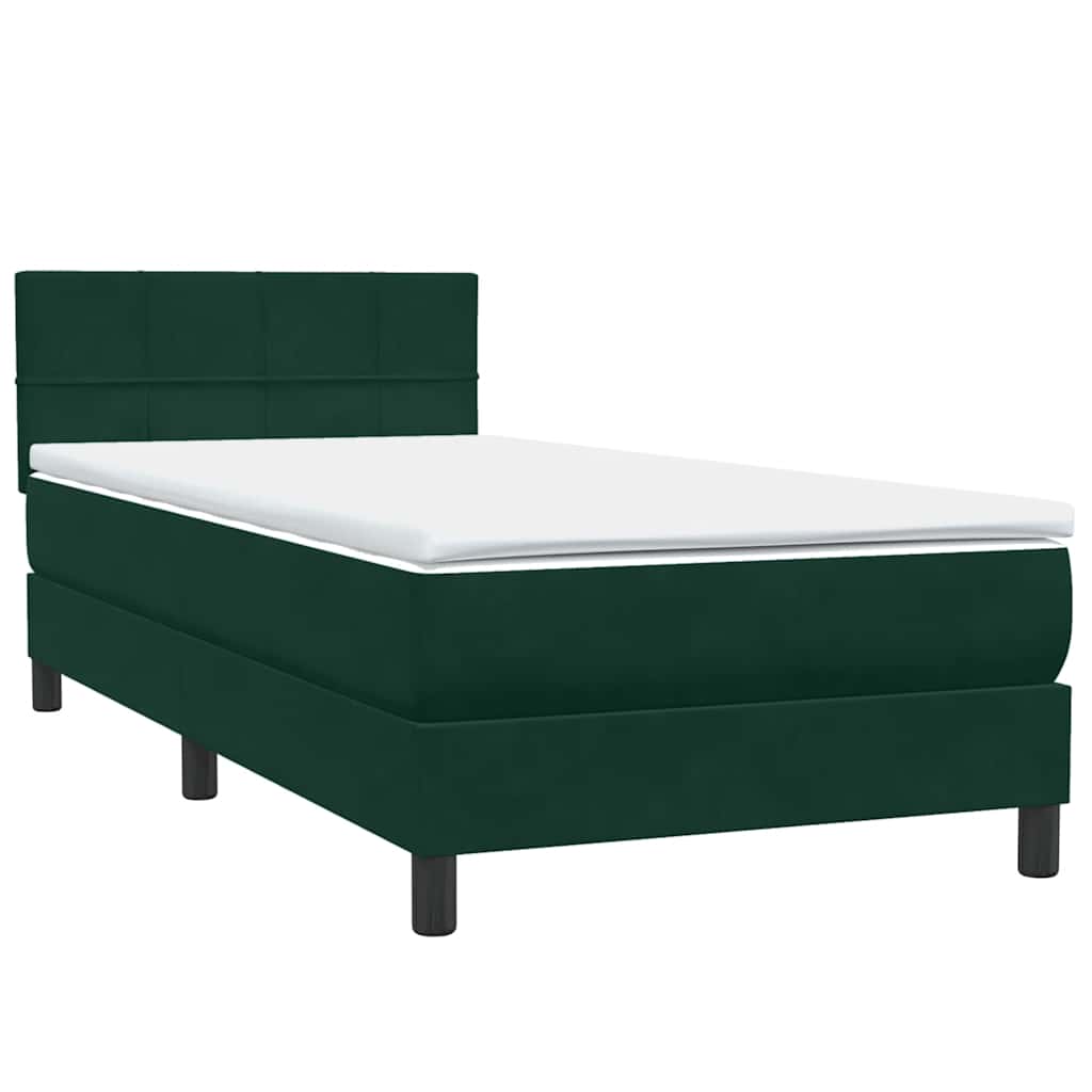 Sommier à lattes de lit et matelas vert foncé 80x220 cm velours - XIOS