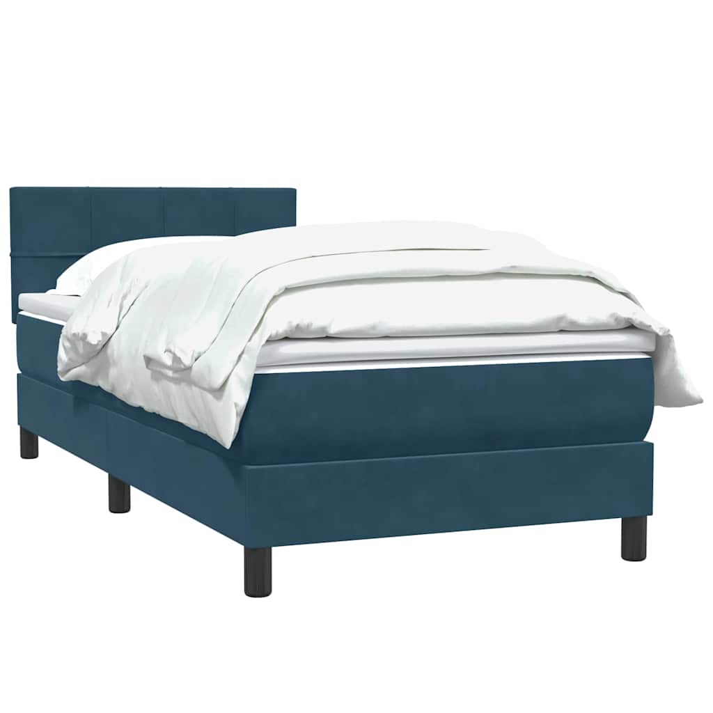 Sommier à lattes de lit et matelas bleu foncé 80x220 cm velours - XIOS