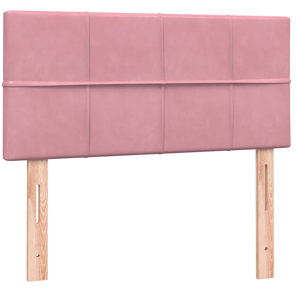 Sommier à lattes de lit avec matelas rose 80x220 cm velours - XIOS