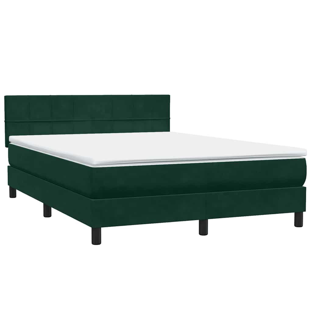 Sommier à lattes de lit et matelas vert foncé 160x220cm velours - XIOS