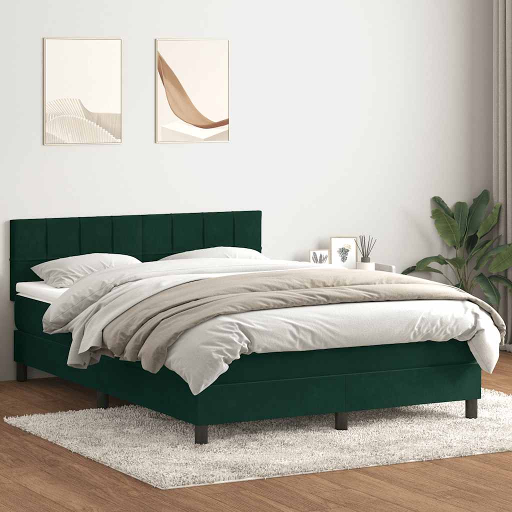Sommier à lattes de lit et matelas vert foncé 160x220cm velours - XIOS