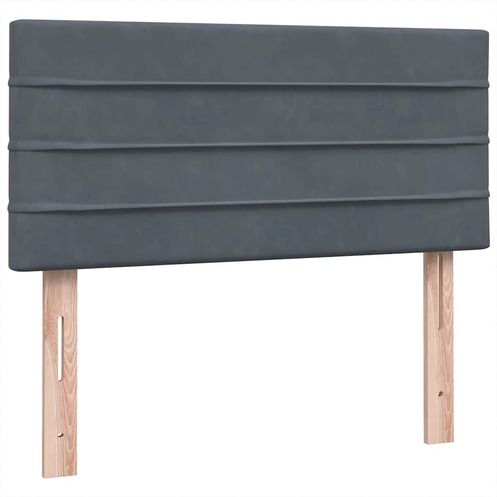 Sommier à lattes de lit et matelas gris foncé 80x210 cm velours - XIOS