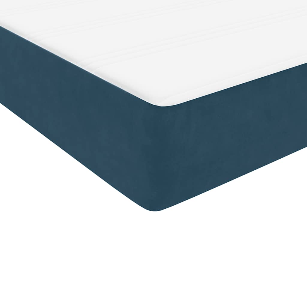 Sommier à lattes de lit et matelas bleu foncé 80x210 cm velours - XIOS