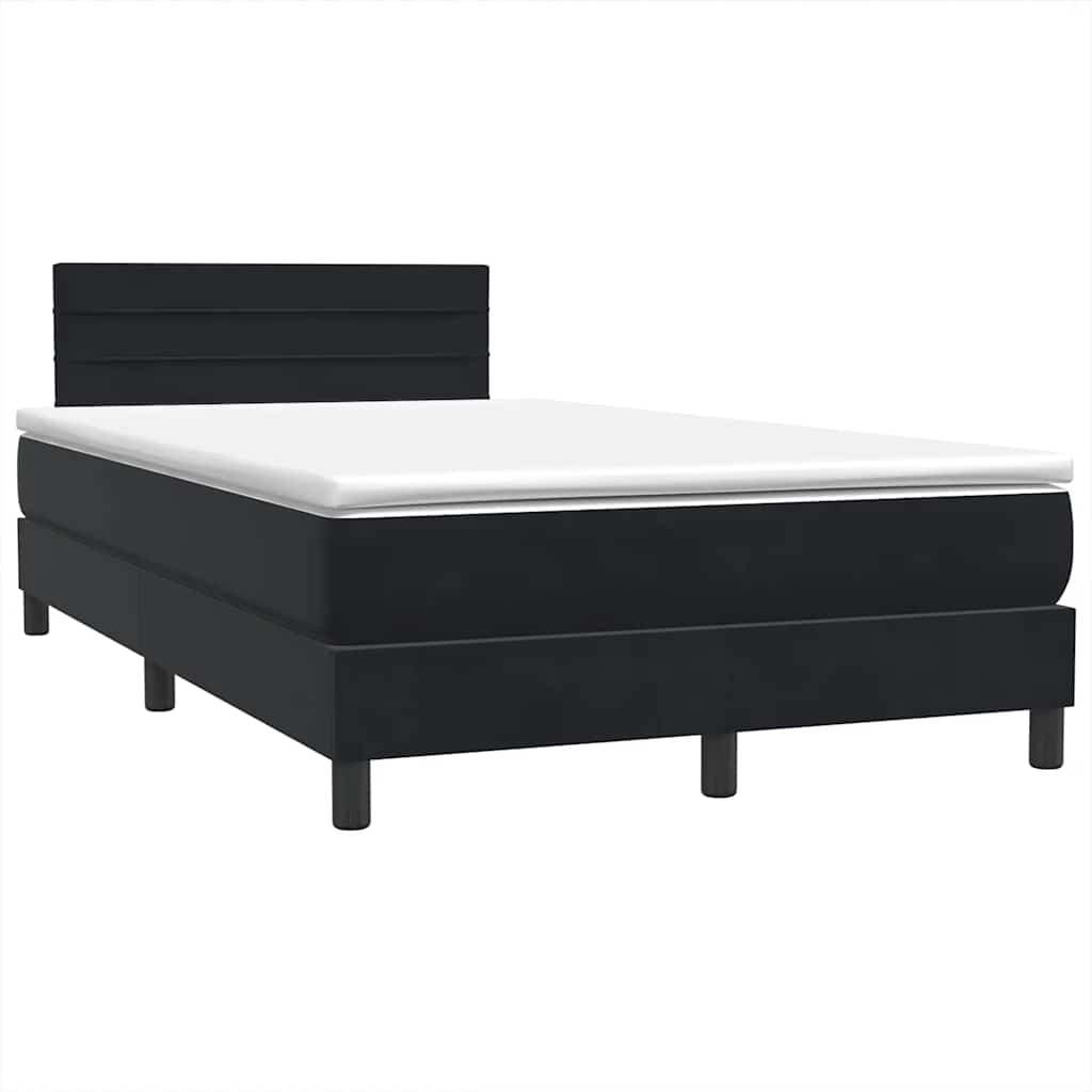 Sommier à lattes de lit avec matelas noir 120x210 cm velours - XIOS