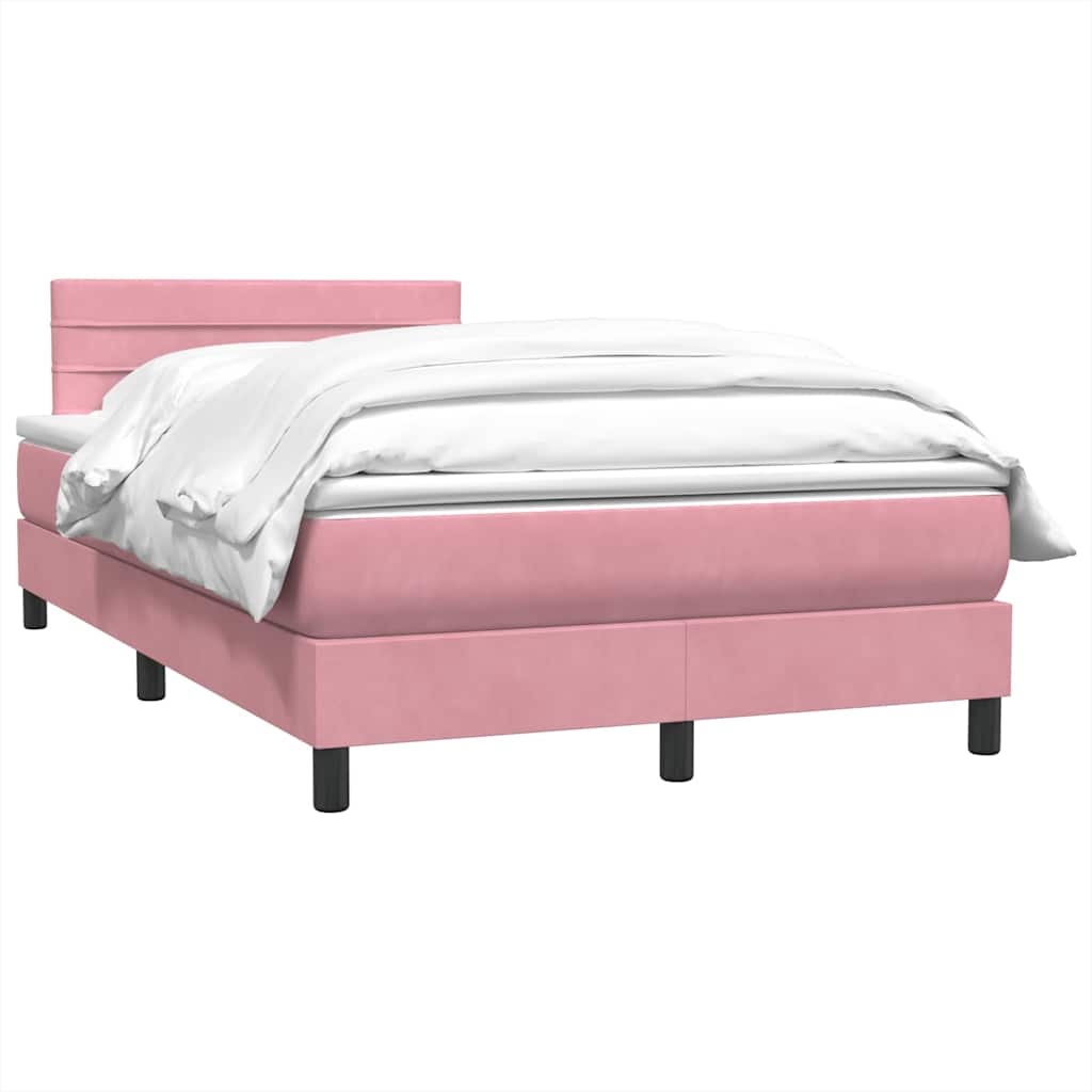 Sommier à lattes de lit avec matelas rose 120x210 cm velours - XIOS