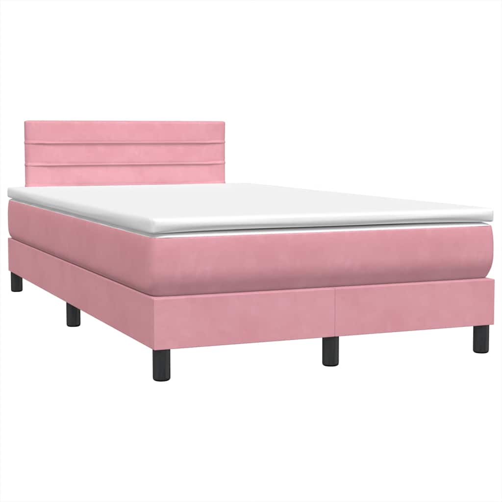 Sommier à lattes de lit avec matelas rose 120x210 cm velours - XIOS
