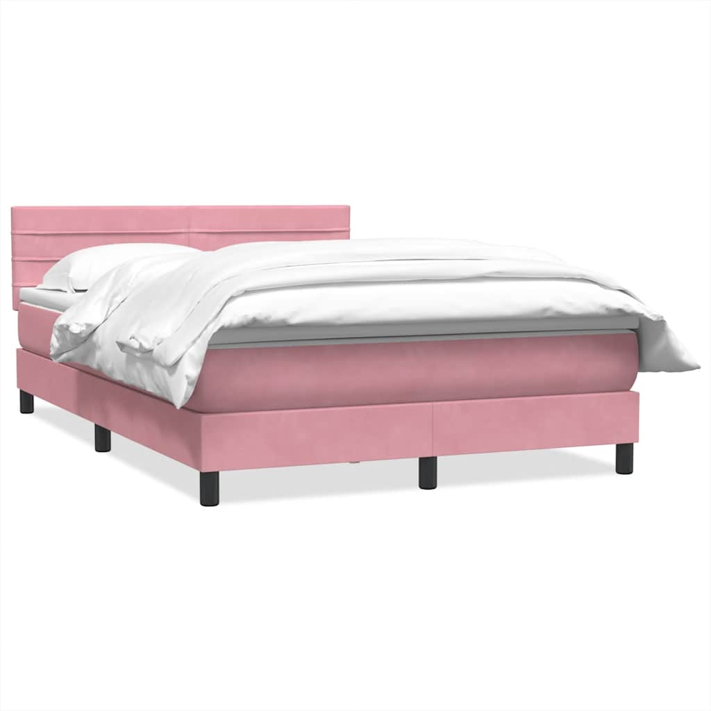 Sommier à lattes de lit avec matelas rose 160x210 cm velours - XIOS