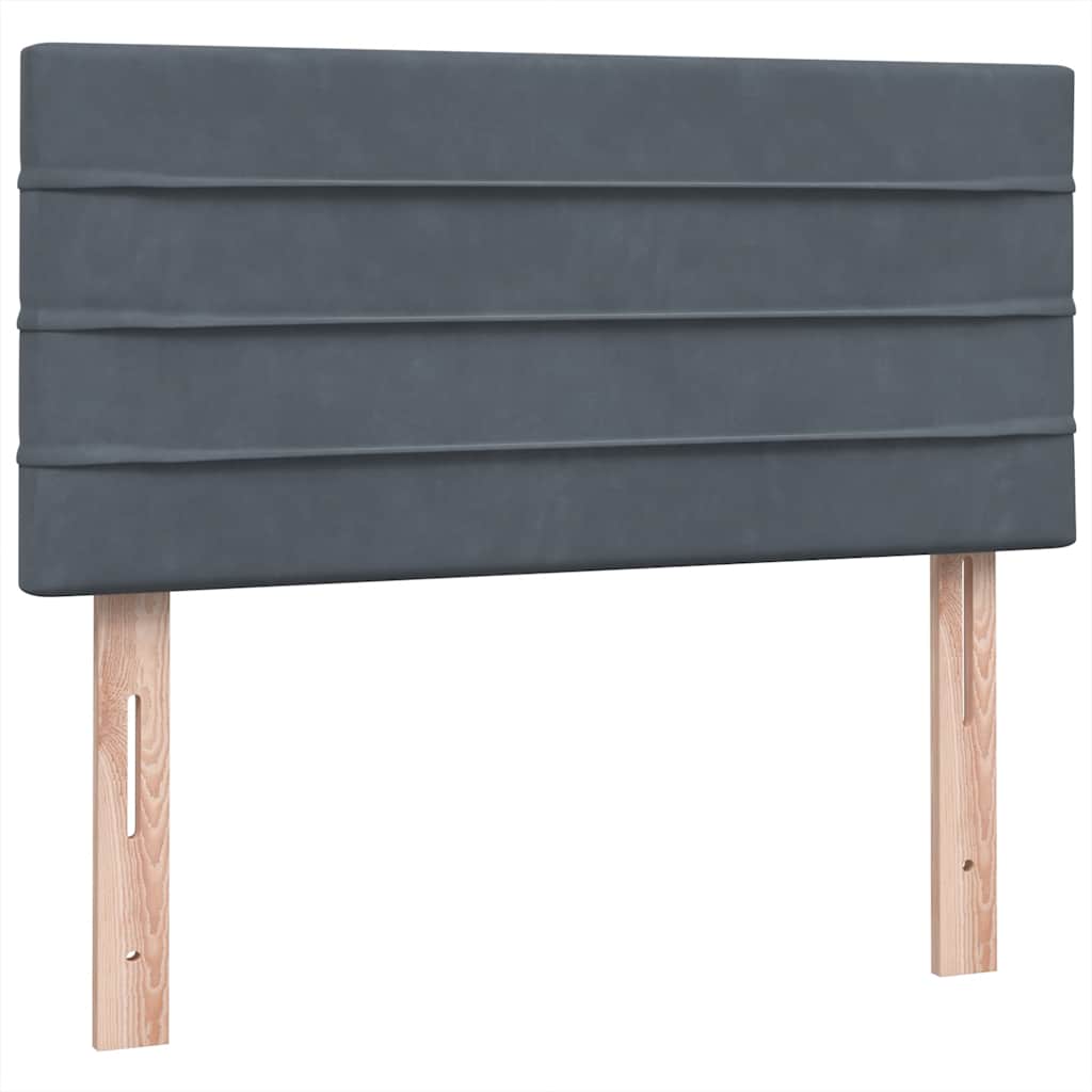 Sommier à lattes de lit et matelas gris foncé 80x220 cm velours - XIOS