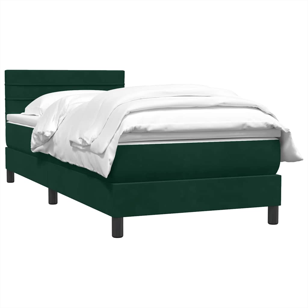 Sommier à lattes de lit et matelas vert foncé 80x220 cm velours - XIOS