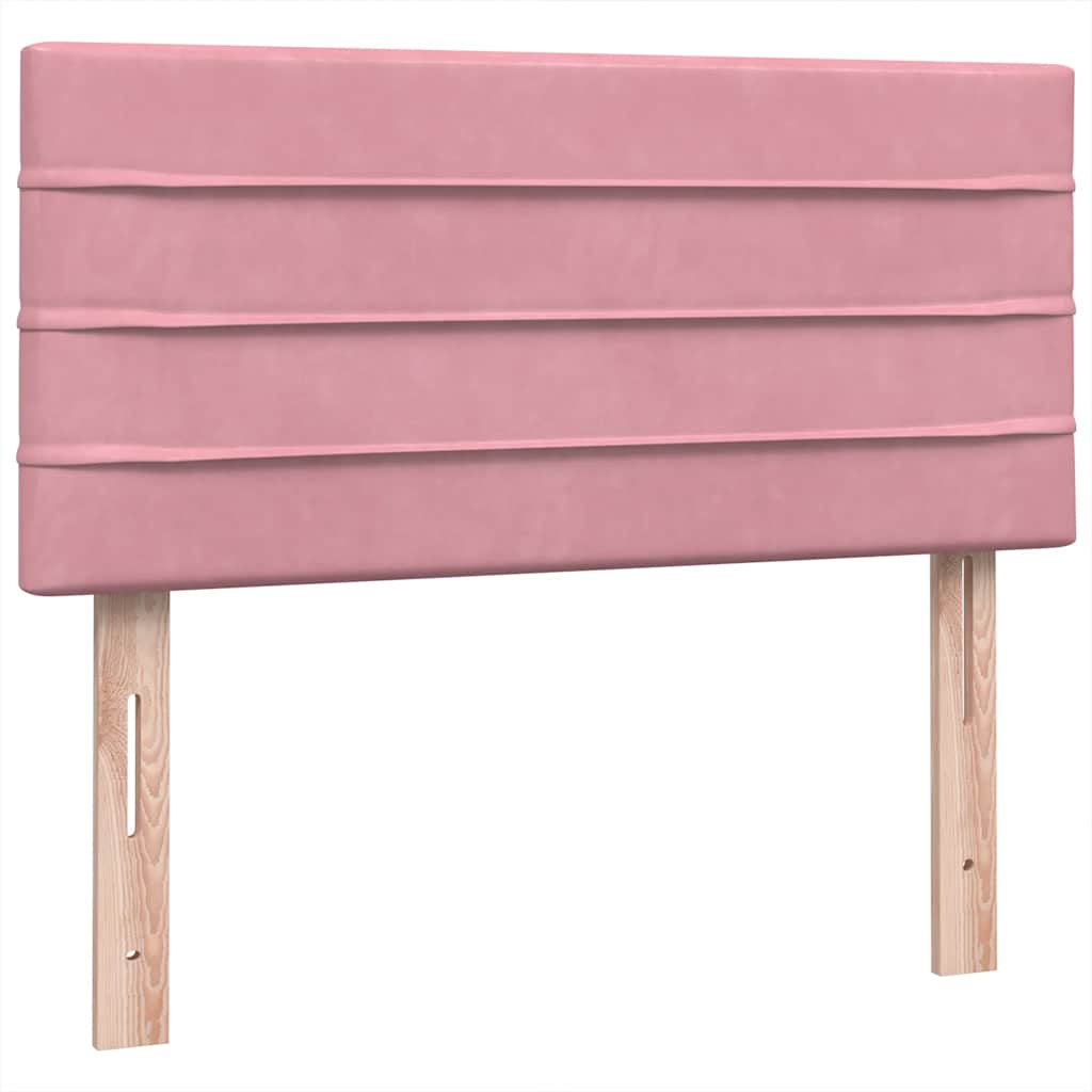 Sommier à lattes de lit avec matelas rose 80x220 cm velours - XIOS