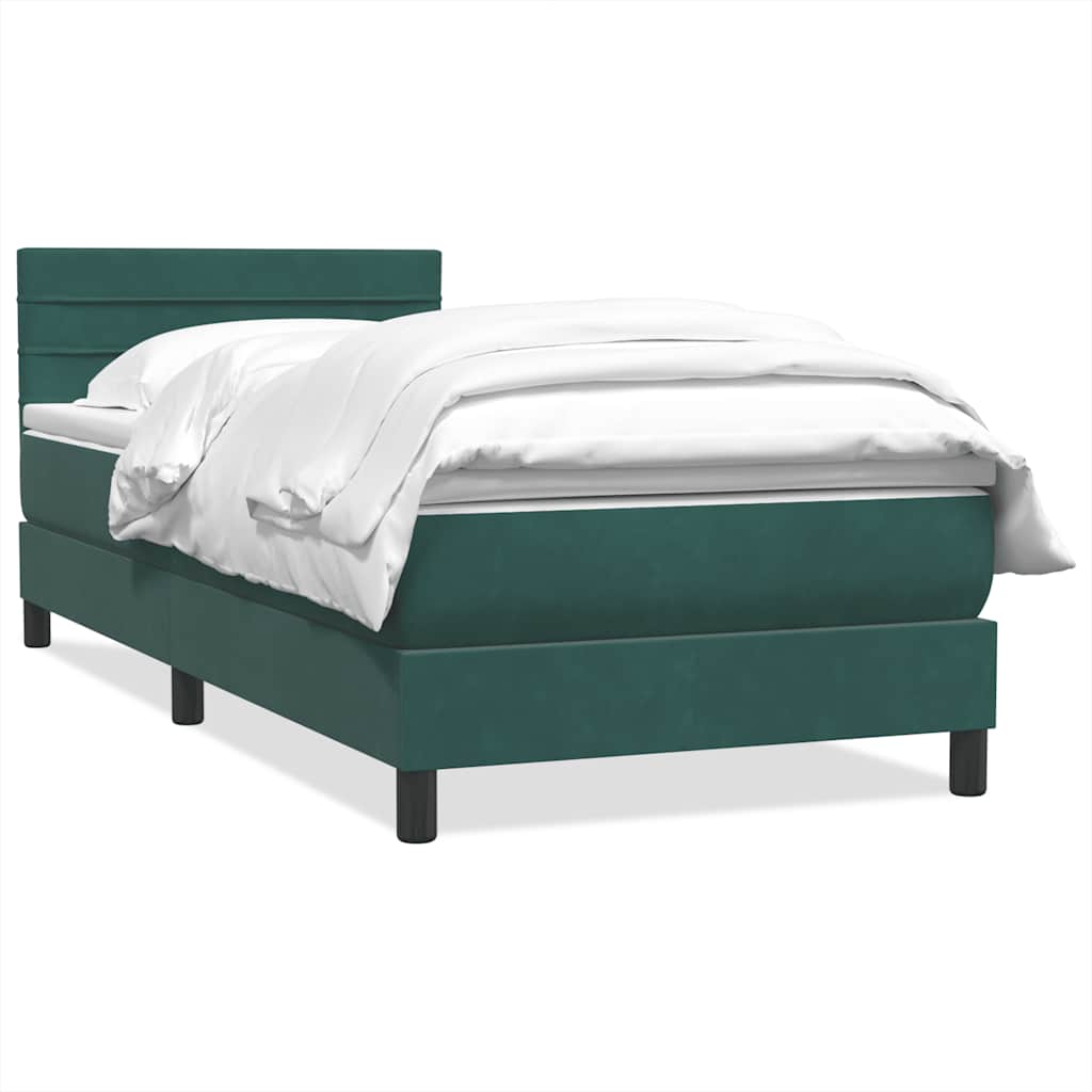 Sommier à lattes de lit et matelas vert foncé 90x220 cm velours - XIOS