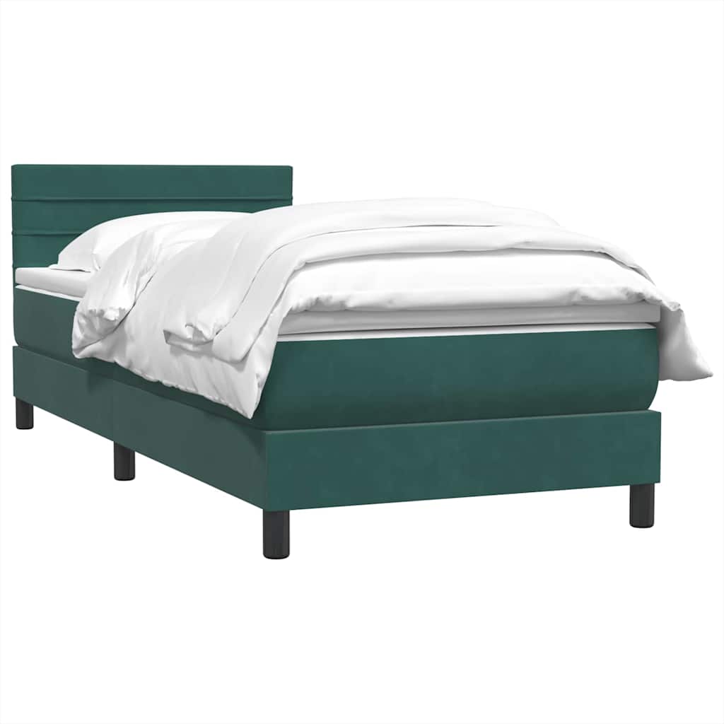 Sommier à lattes de lit et matelas vert foncé 90x220 cm velours - XIOS