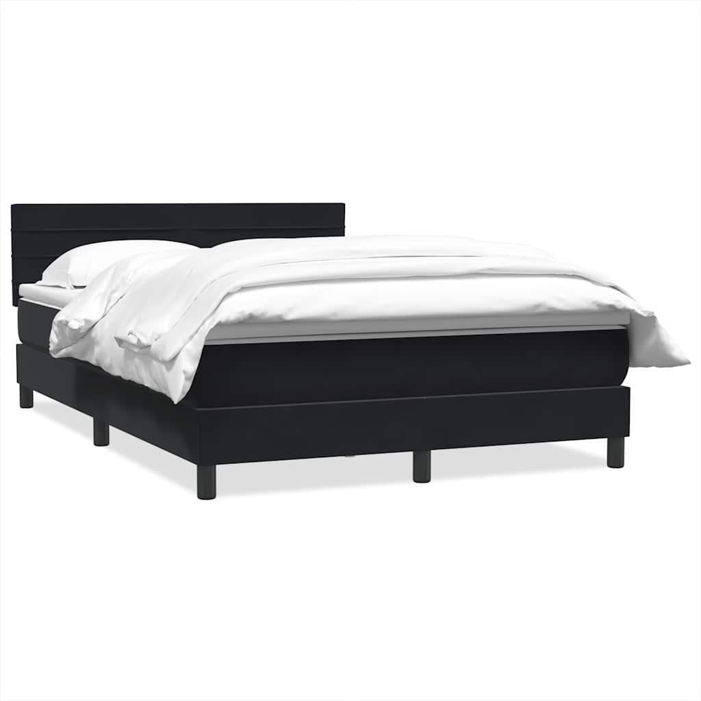 Sommier à lattes de lit avec matelas noir 140x220 cm velours - XIOS