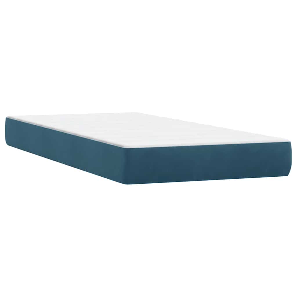 Sommier à lattes de lit et matelas bleu foncé 80x210 cm velours - XIOS