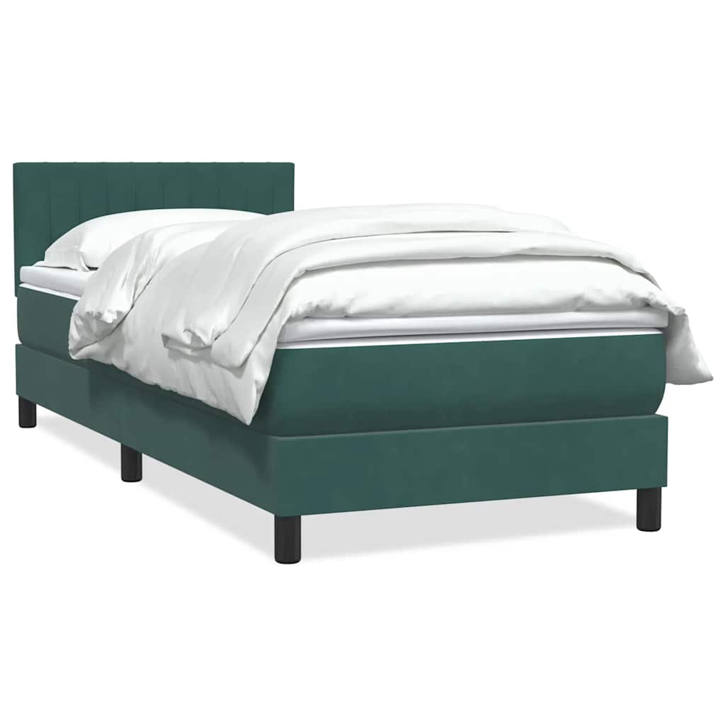Sommier à lattes de lit et matelas vert foncé 90x210 cm velours - XIOS