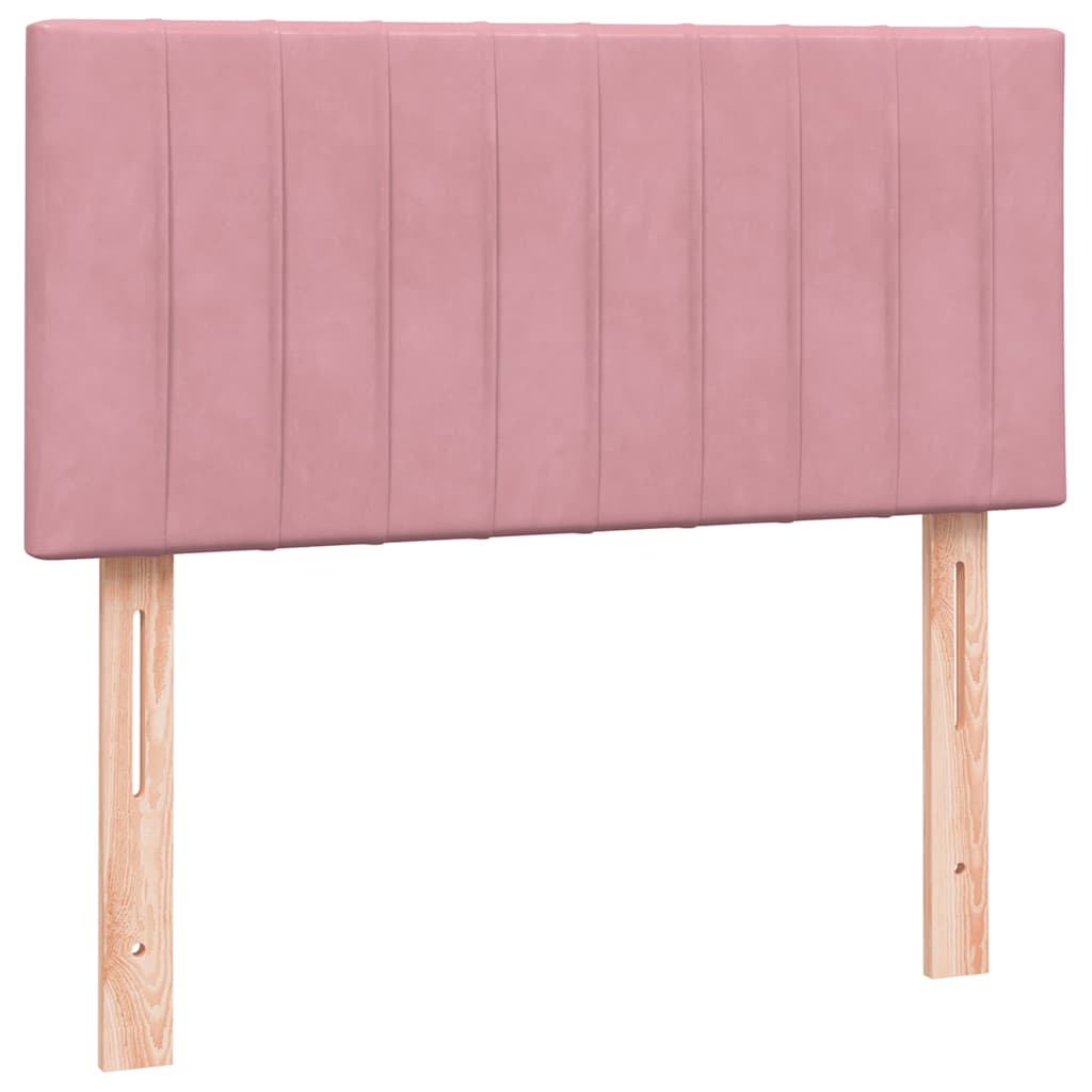 Sommier à lattes de lit avec matelas rose 90x210 cm velours - XIOS