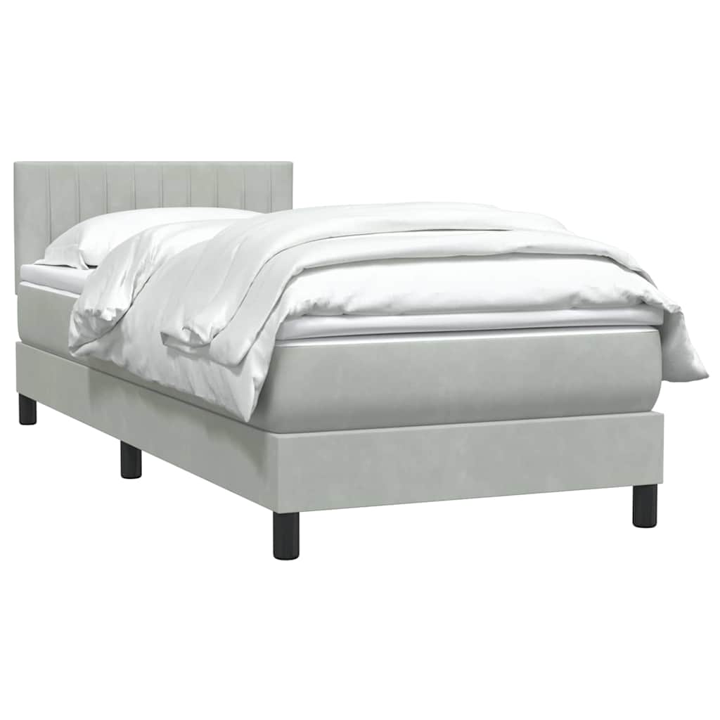 Sommier à lattes de lit et matelas gris clair 100x210cm velours - XIOS
