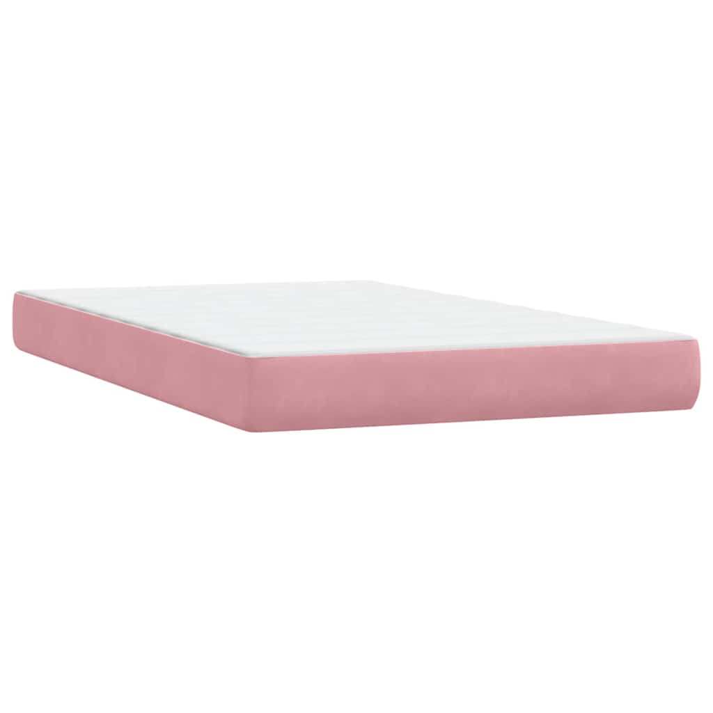 Sommier à lattes de lit avec matelas rose 120x210 cm velours - XIOS