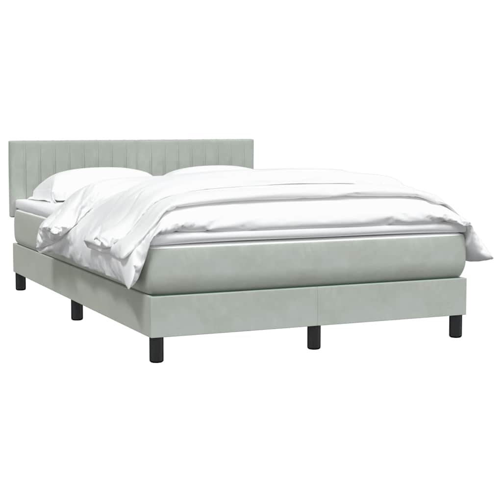 Sommier à lattes de lit et matelas gris clair 140x210cm velours - XIOS