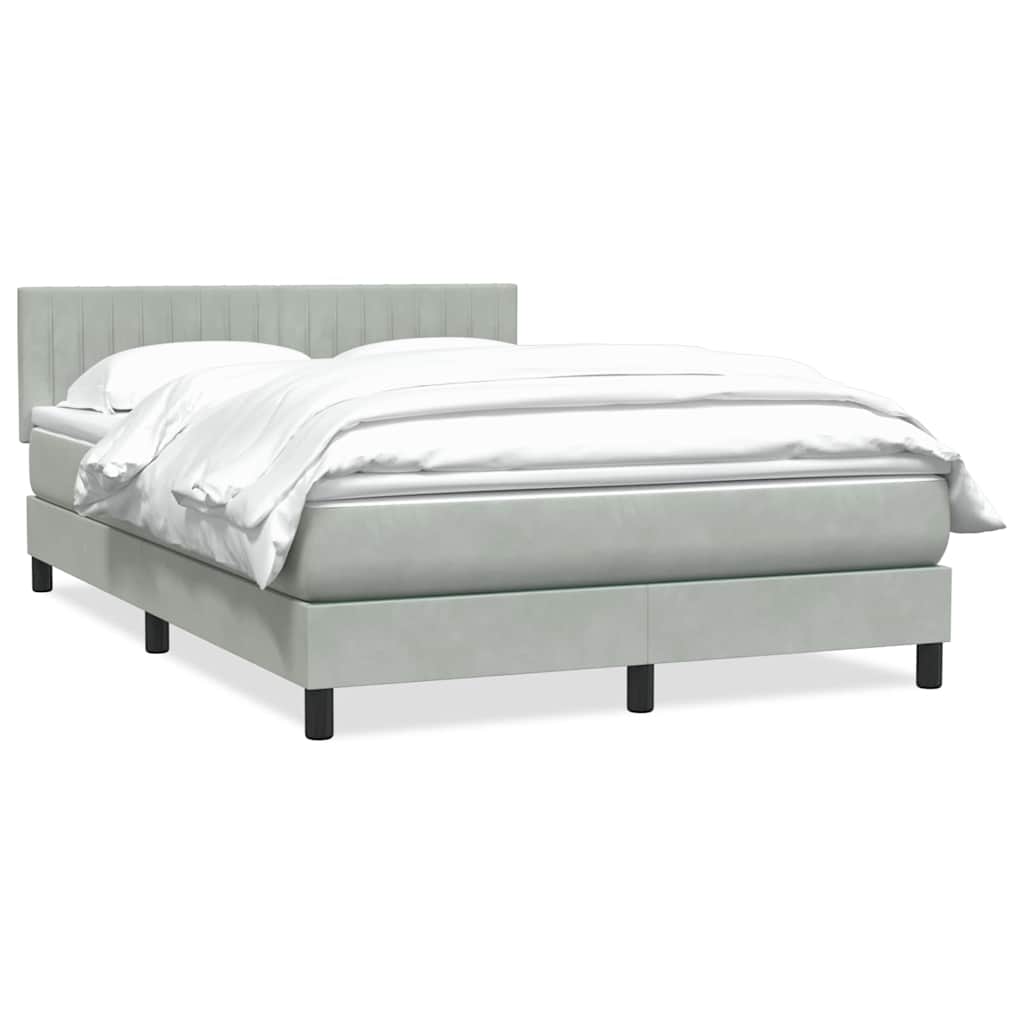 Sommier à lattes de lit et matelas gris clair 160x210cm velours - XIOS