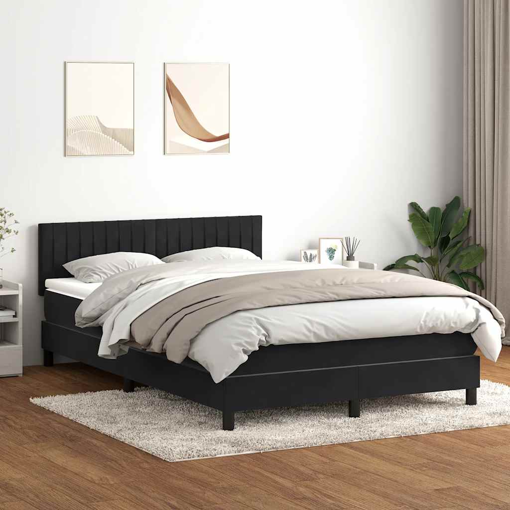 Sommier à lattes de lit avec matelas noir 160x210 cm velours - XIOS