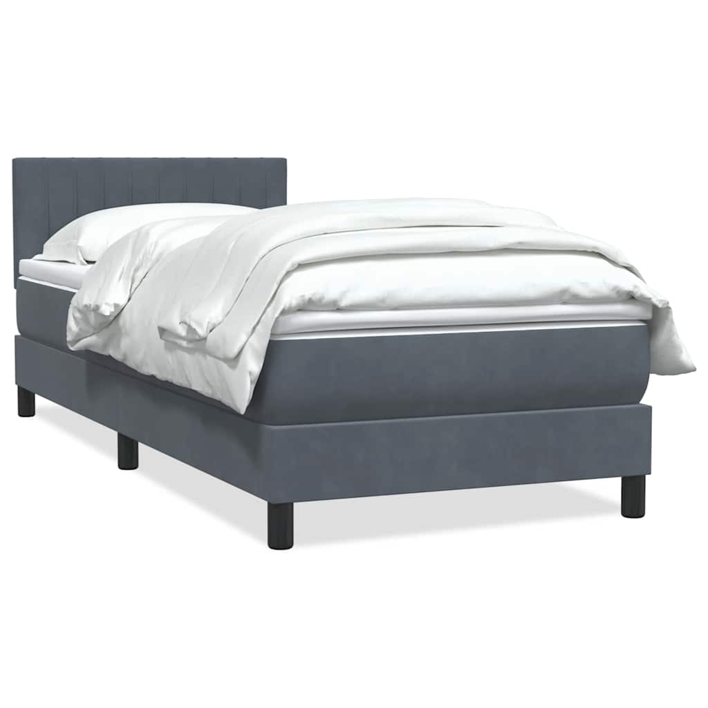 Sommier à lattes de lit et matelas gris foncé 80x220 cm velours - XIOS