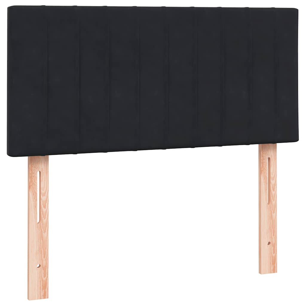Sommier à lattes de lit avec matelas noir 80x220 cm velours - XIOS
