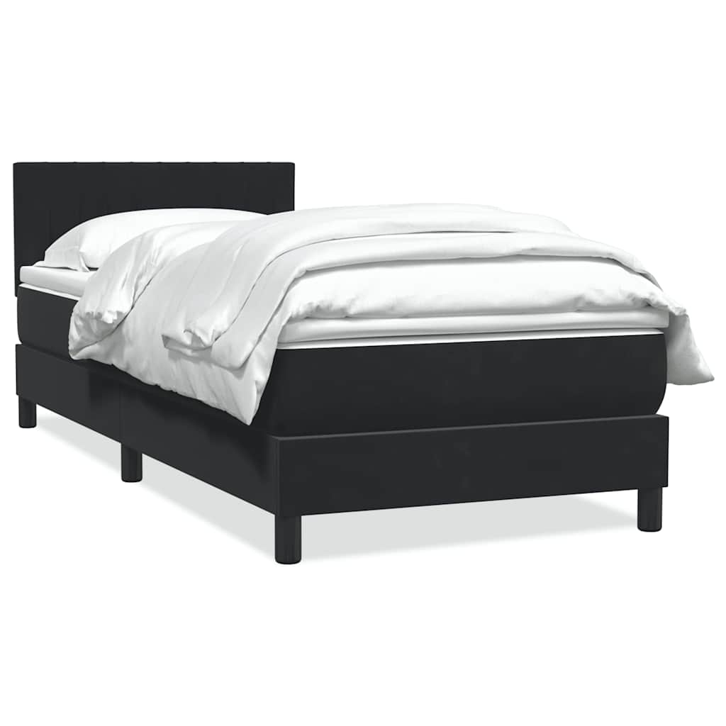 Sommier à lattes de lit avec matelas noir 80x220 cm velours - XIOS