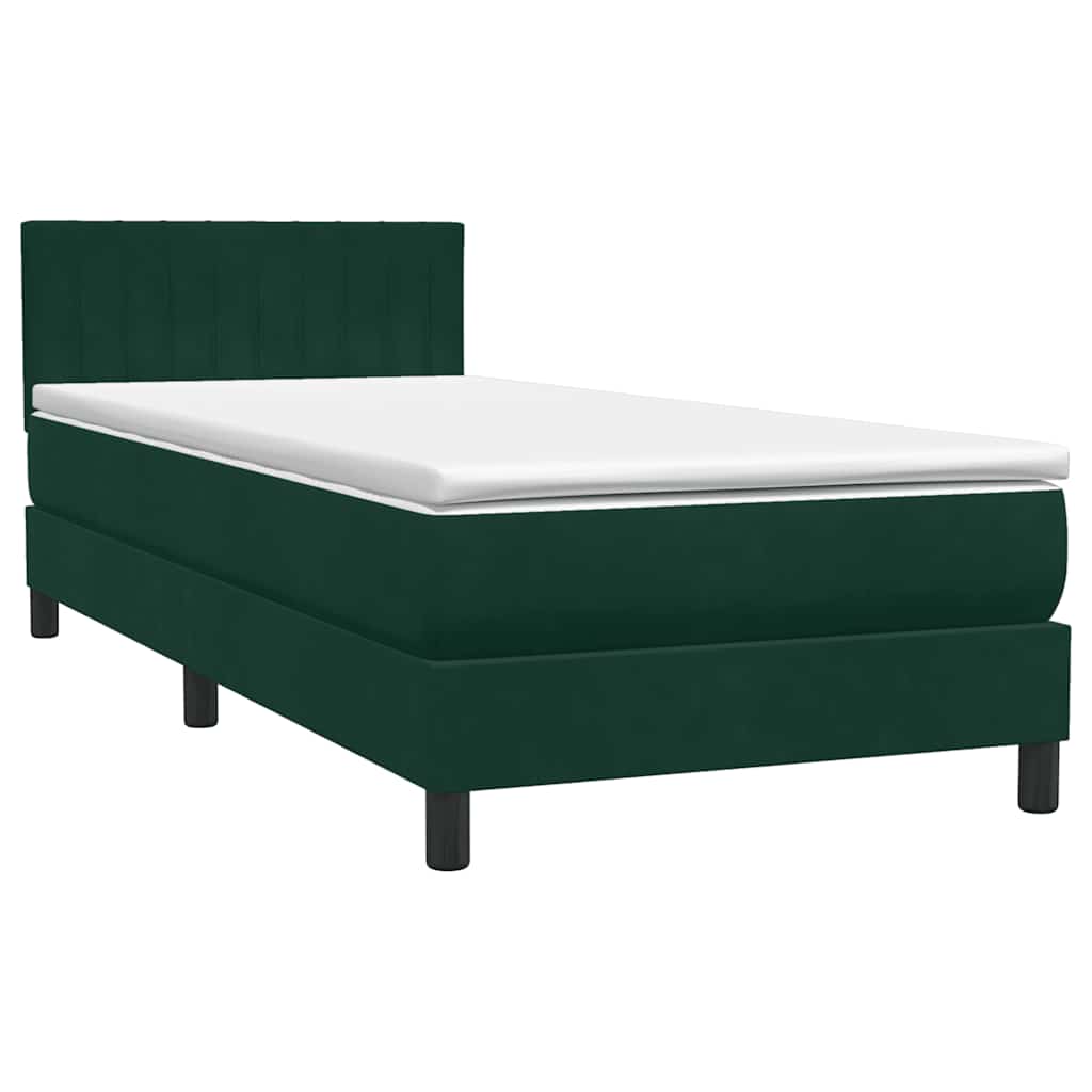 Sommier à lattes de lit et matelas vert foncé 80x220 cm velours - XIOS