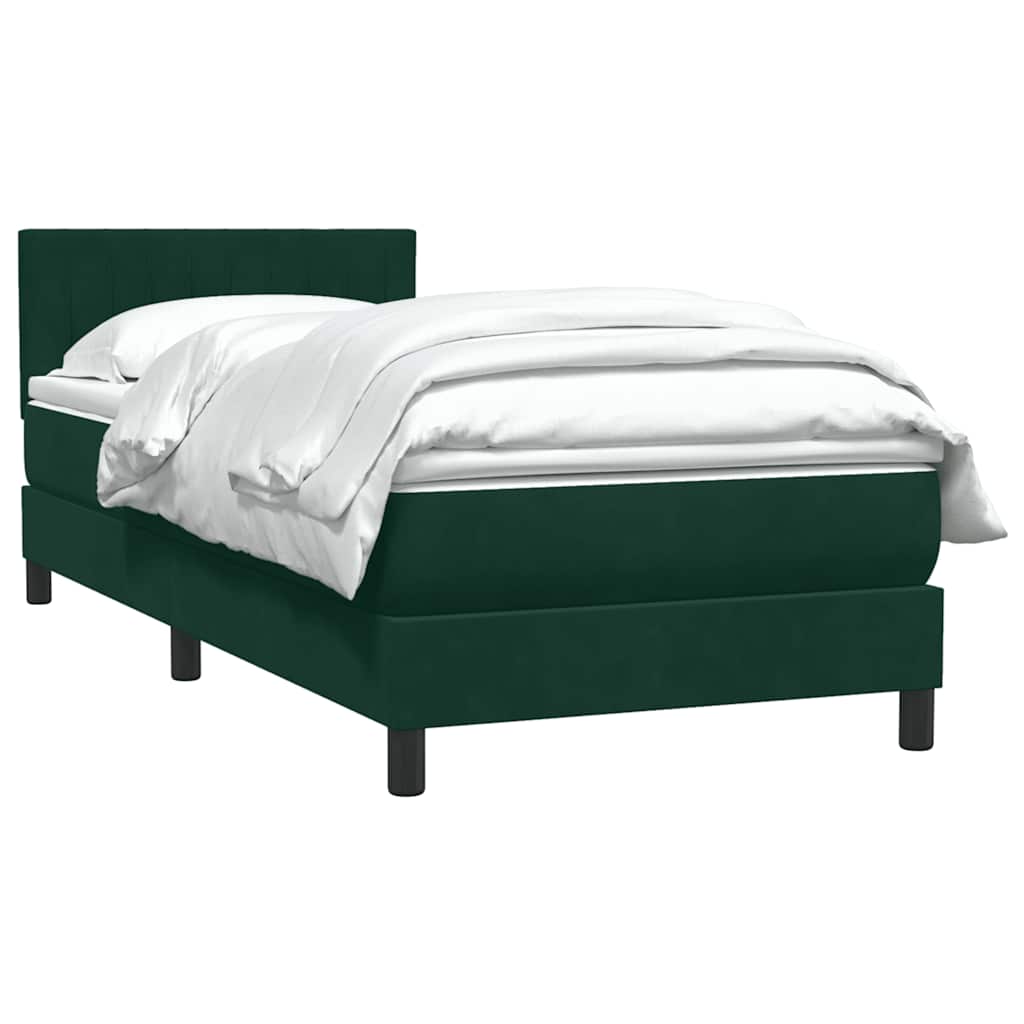 Sommier à lattes de lit et matelas vert foncé 80x220 cm velours - XIOS