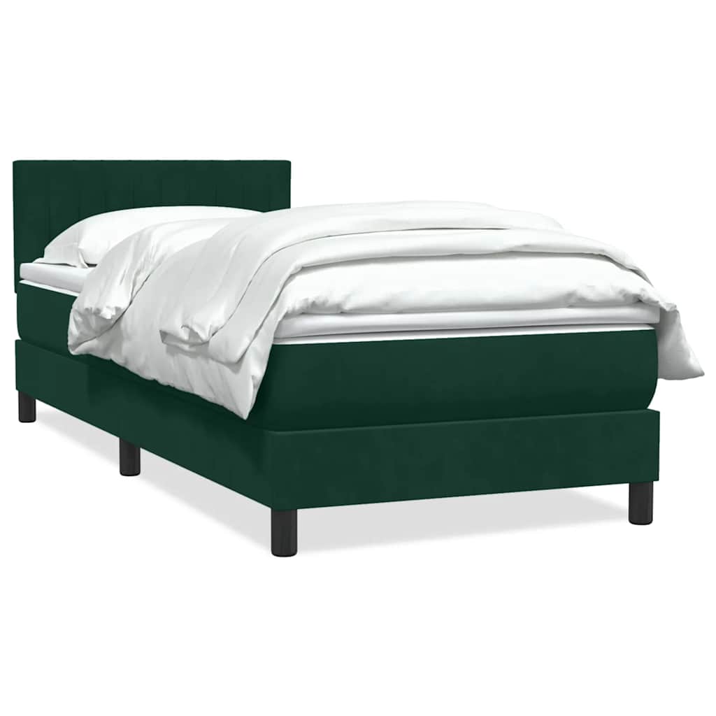 Sommier à lattes de lit et matelas vert foncé 80x220 cm velours - XIOS