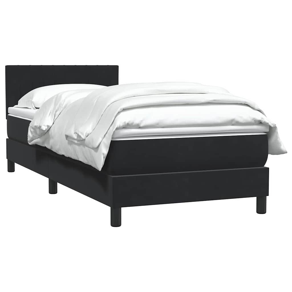 Sommier à lattes de lit avec matelas noir 90x220 cm velours - XIOS