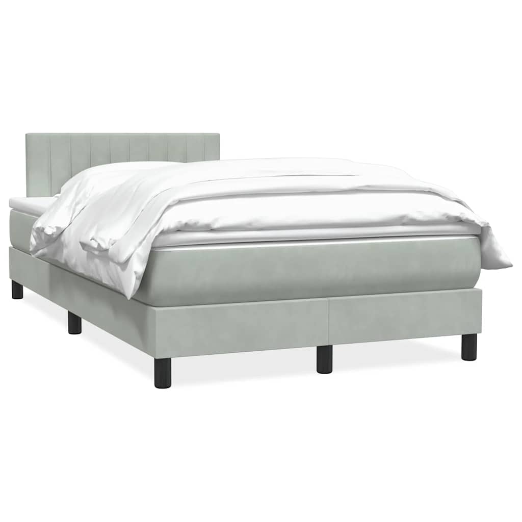 Sommier à lattes de lit et matelas gris clair 120x220cm velours - XIOS